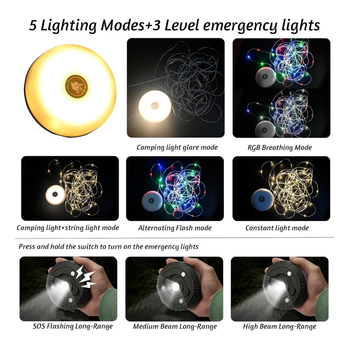 Miniatura 3 de Luces de cadena portátil para camping